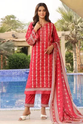 3PC Embroidered Unstitched Lawn Suit KL-2563