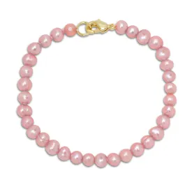 5.5" Pink Freshwater Pearl Strand Bracelet (Baby)