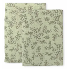 A Little Lovely Company Muslin Cloth Set of 2: Leaves - Sage