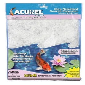 Acurel Coarse Polyester Pond Media Pad, White, 12" x 12"