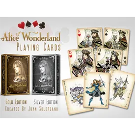 Alice of Wonderland Silver Playing Cards