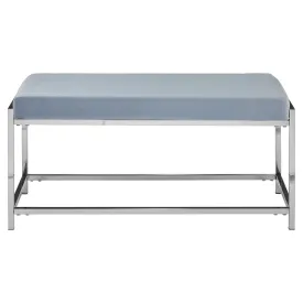 Allez Silver / Powder Blue Velvet Bench