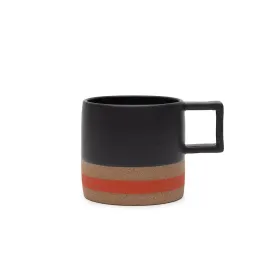 Black Poppy Stripe Wolf Mug