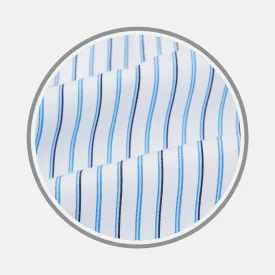 BLUE AND NAVY DOUBLE STRIPE FABRIC