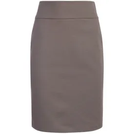 Cotton Knit Pull on Skirt in Gray Brown