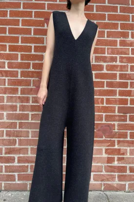 Double Knit Miter Jumpsuit in Black (Sold Out)