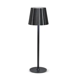 Fluted Shade LED Table Lamp - Black