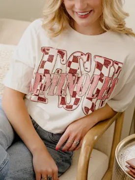 FSU Seminoles Twisted Check White Cropped Tee