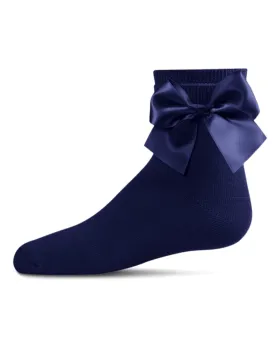 Girls' Silky Side Bow Anklet Socks