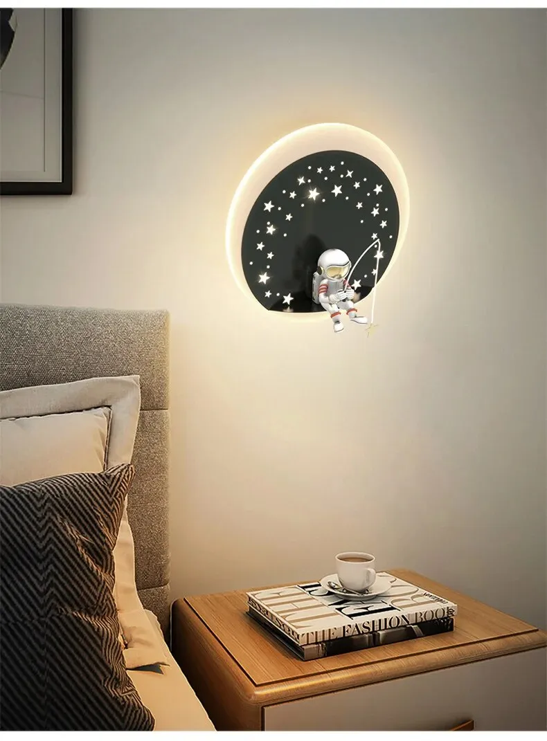 MAV Kid's room creative Wall Lamp Stars Projection Astronaut Decoration