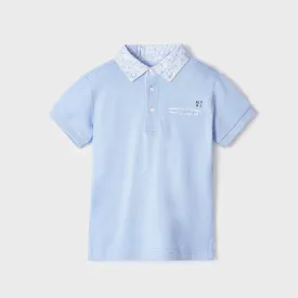 Mayoral Boy Printed Collar Polo Shirt