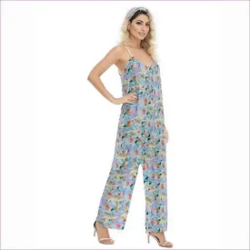 Midnight Floral Womens Loose Cami Jumpsuit