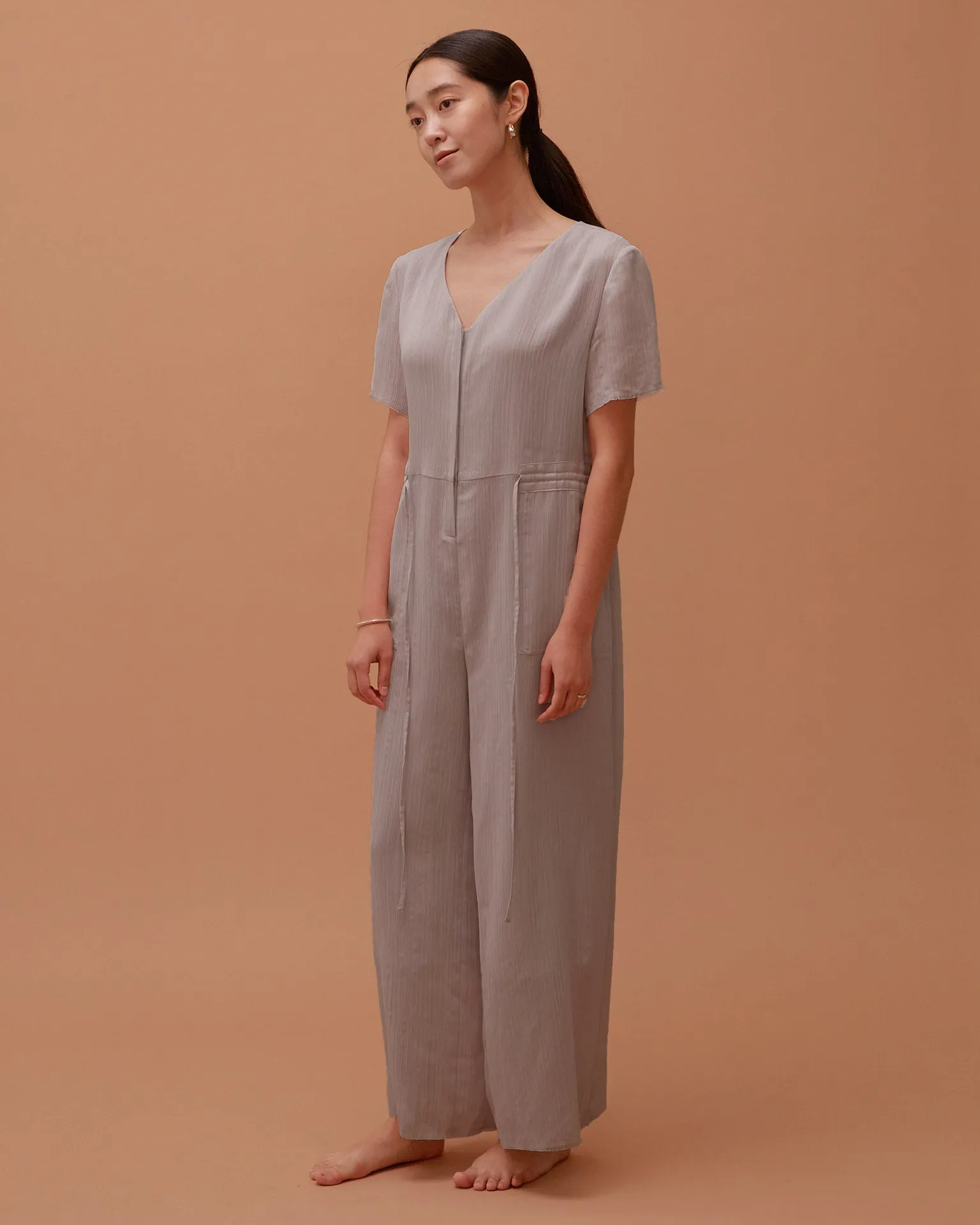 Ola Pleats Jumpsuit / Grey