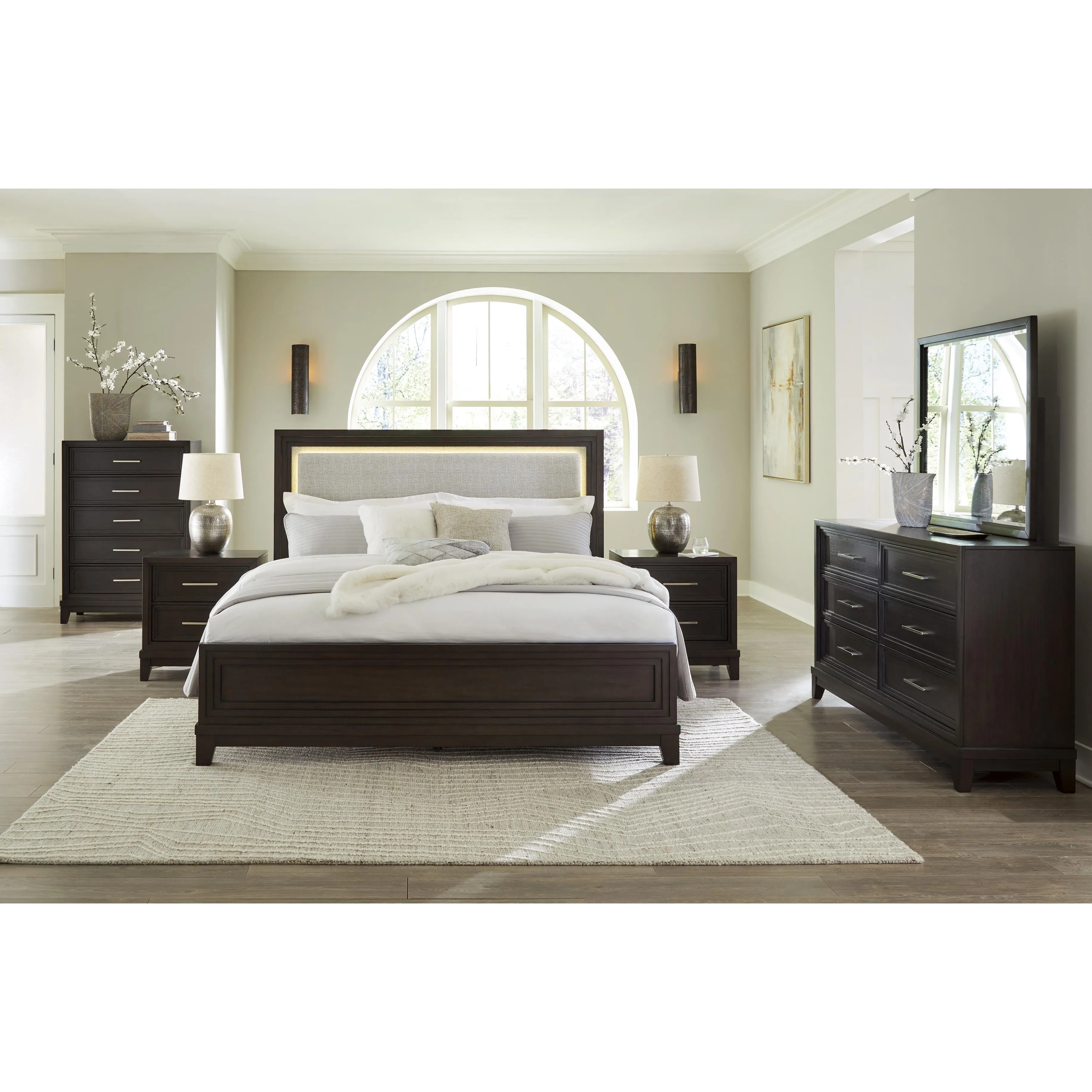 Signature Design by Ashley Neymorton King Upholstered Panel Bed B618-58/B618-56/B618-97