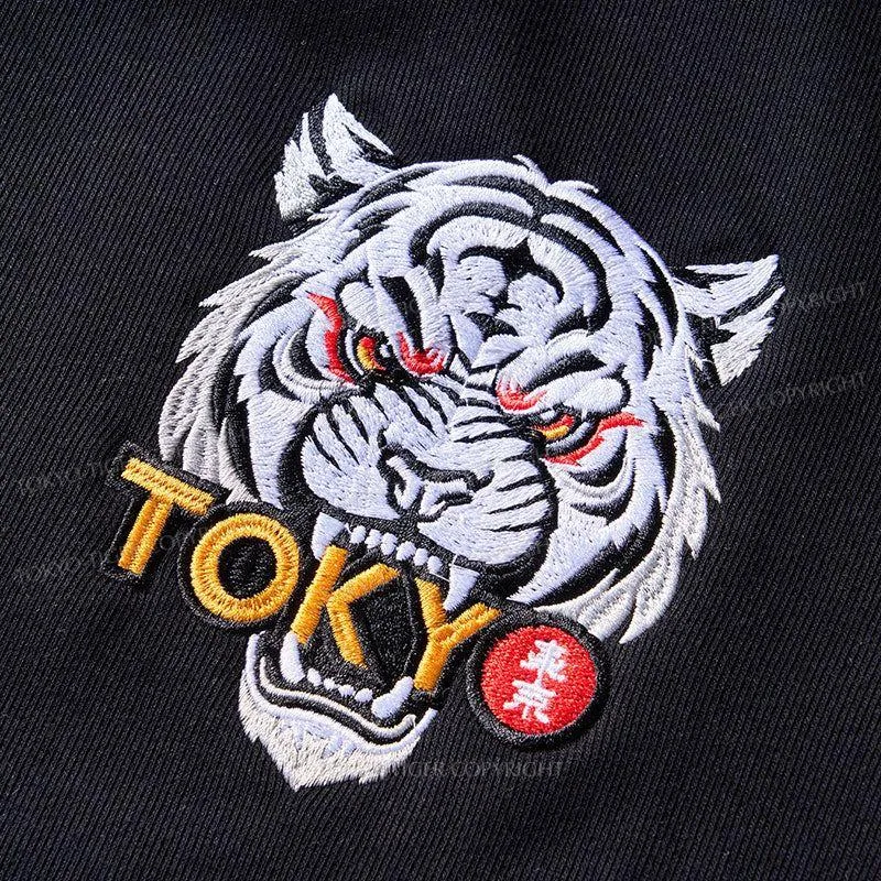 Tokyo-Tiger Death Snail Manga Embroidery Varsity Jacket